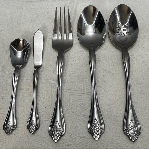 Oneida boutonnière 5 pc. Serving Set Elegant Stainless Steel Flatware - Picture 1 of 5
